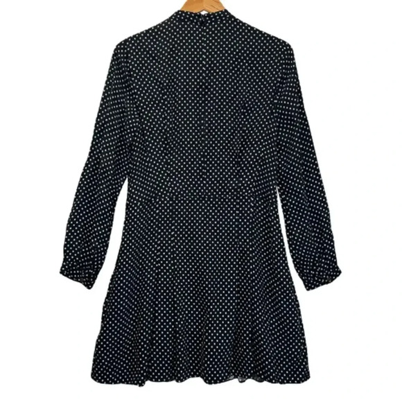 NWOT Coach Polka Dot Black White Pleated Knee Length Dress 2 Retro Vibes Preppy - Picture 3 of 8